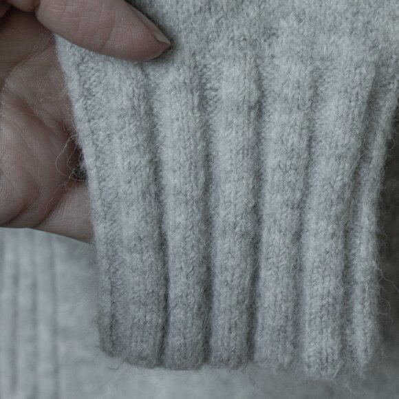 J. Crew Turtleneck Sweater Grey Alpaca Mock Neck Minimal Wool Blend Point Sur - Picture 5 of 11